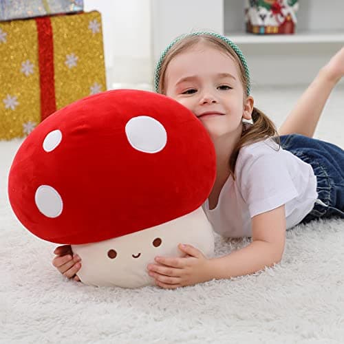 Plush Mushroom Pillow - Soft Cute 12 Inch Stuffed Mushroom Toy Ideal for Kids and Adults as Home Decor
| Plush Mushroom