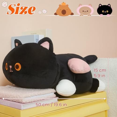 MINISO 19.6" Black Cat Plush Toy Kawaii Cute Stuffed Animal Ultra-Soft Rebound Hugging Pillow for Kids Boys Girls  
MINI