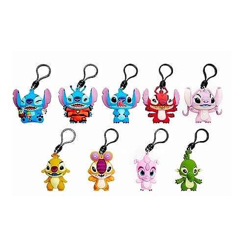 Disney Stitch Series 5-3D Figural Foam Bag Clip for Blind Bag Collectors | Unique Random Edition | Perfect for Disney Fa
