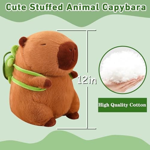 Cute Capybara Plush Stuffed Animal with Turtle Backpack for Kids Boys Girls Valveans Day Birthday Gift  
Kawaii Capybara