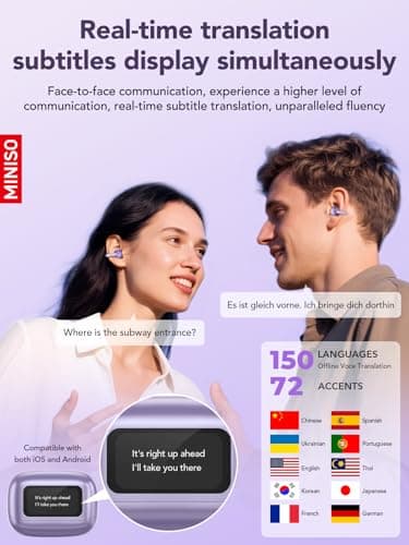 MINISO AI Translation Earbuds Ideal for Travel Business
MINISO AI Translation Earbuds with 150 Languages
MINISO 3-in-1 L