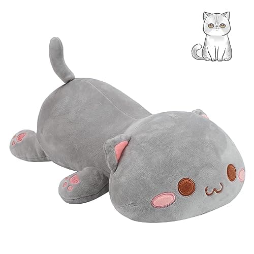 AFAN Cat Stuffed Animals Soft Plush Toys for Kids and Girls Boys Room Decor Gifts (Round Eyes, White, 1|7 Inch)  
AFAN K