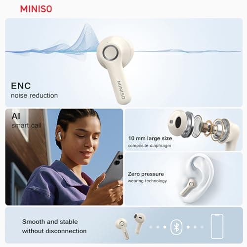 MINISO X52 AI Translator Earbuds for Real Time Translation with 135 Languages & Accents Black
MINISO X52 AI Translator E