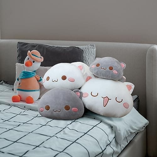 AFAN Cat Stuffed Animals Soft Plush Toys for Kids and Girls Boys Room Decor Gifts (Round Eyes, White, 1|7 Inch)  
AFAN K