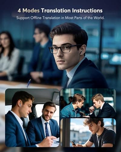 Real Time AI Translation Earbuds for Spanish/English Speakers - 144 Languages Accents Translator, 36H Playtime, 3-in-1
