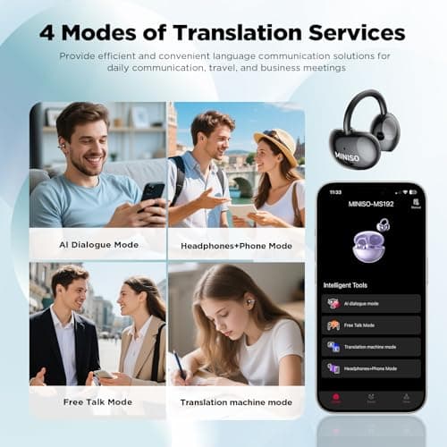 MINISO MS192 AI Translation Earbuds Real Time for Business, MINISO MS192 AI Translation Earbuds Real Time for Learning,