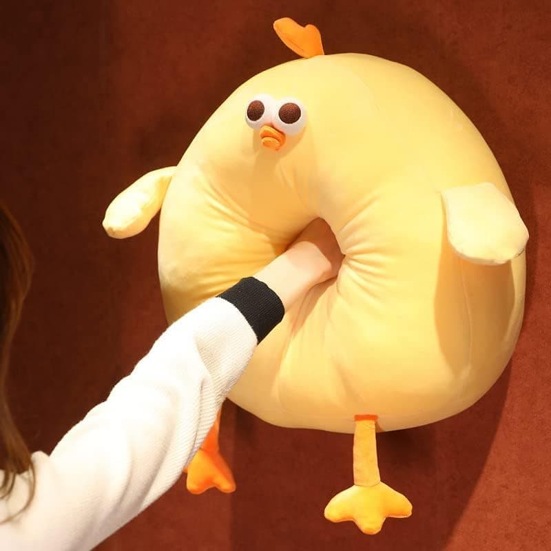 Funny Fat Chicken Plush Pillow for Boys & Girls Festivals, Super Soft Mother Hen Doll, Yellow Plush Stuffed Animal
