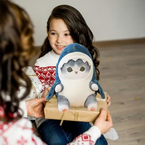 Kawaii Shark Cat Plush Toy Stuffed Animal Doll for Kids (Blue - Grey, 9 inch)  
Kawaii Shark Cat Plush Toy Stuffed Anima