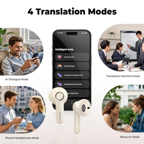 MINISO X52 AI Translator Earbuds for Real Time Translation with 135 Languages & Accents Black
MINISO X52 AI Translator E