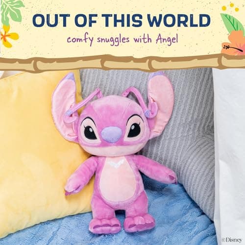 Disney Baby Lilo & Stitch Angel Soft Huggable Stuffed Animal for Kids, Cute Plush Toy for Toddler Boys and Girls, Pink A