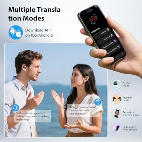 MINISO X33 AI Translation Earbuds for Travelers, Learners & Business Professionals, 135 Language Translator Open Ear Wir