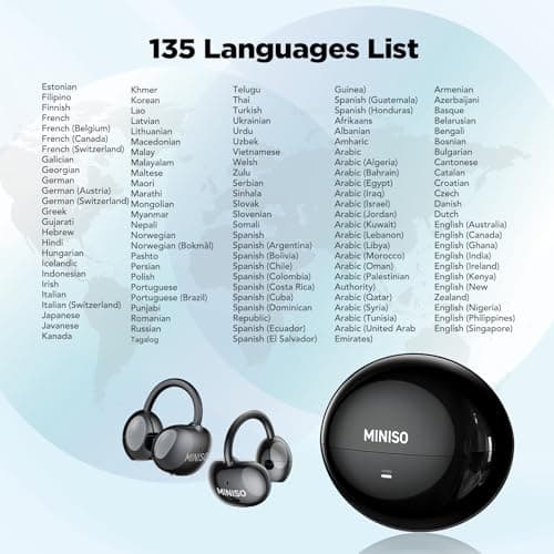 MINISO MS192 AI Translation Earbuds Real Time for Business, MINISO MS192 AI Translation Earbuds Real Time for Learning,