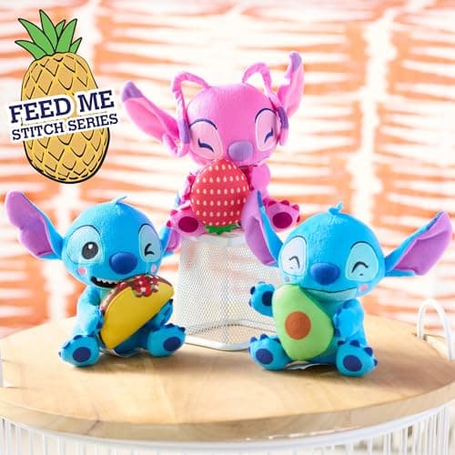 Disney Stitch Small 7-inch Plush Stuffed Animal Toys for Kids Ages 2 Up with Taco Scene Just Play