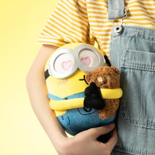 MINISO 8" Minions Stuffed Animals Plush Toys for Kids (Bob+Tim) Cute Sleeping Bedding Kawaii Plushies Pillow