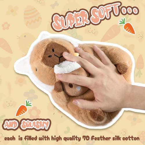 Cute Rabbit Capybara Plush Pillow for Kids 11 Inch Kawaii Stuffed Toys Gifts