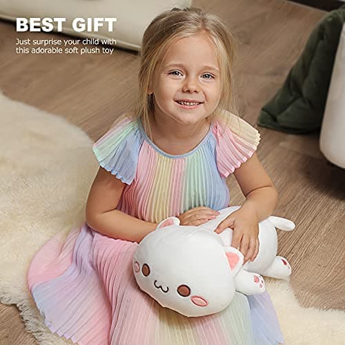 Onsoyours Cute Kitten Plush Toy for Kids (White Cat, 12")  
Onsoyours Soft Anime Cat Plush Pillow for Kids (White Cat, 1