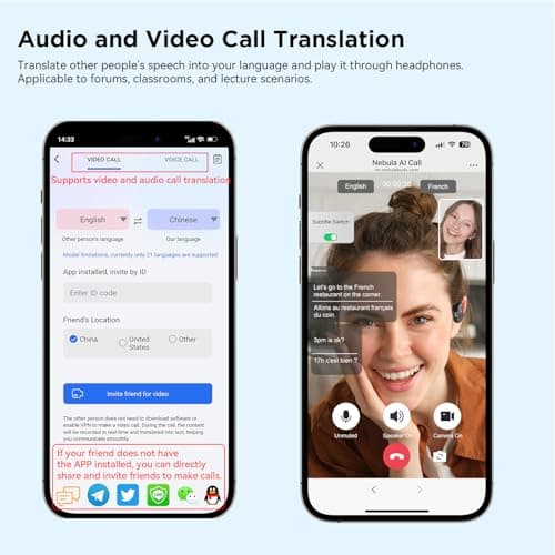 BUGANI AI Language Translation Earbuds 5.4 Bluetooth Headphones for Real Time Translation and 40 Languages Support