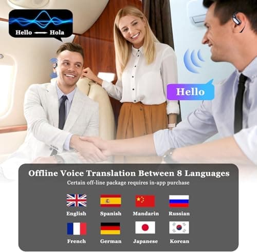 AI Language Translator Earbuds A38 Pink for Travel Business & Learning 144 Languages Real-time Translation iOS & Android