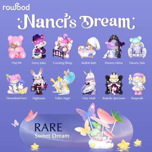 Rowood Blind Box Random Action Figure - Birthday Nanci's Dream Series Collectible Toy Kawaii Single Doll Model Kits for