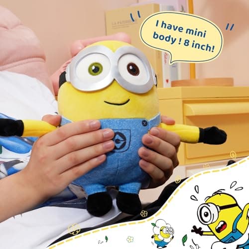 MINISO 8" Minions Stuffed Animals Plush Toys (Bob) for Kids and Girls Boys