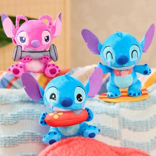 Disney Stitch That's So Stich Angel Small 7-inch Plush Stuffed Animal for Kids Ages 2 Up Pink Alien Features Interactive