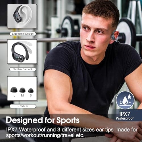 Wireless Earbuds with 75hrs Bluetooth 5.4 for Workout and Running
| Sport Bluetooth Earbuds with Noise Cancelling Mic f
