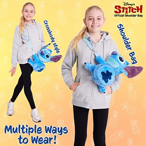 Disney Stitch Shoulder Bags for Women TeenagersReusable Minnie Mouse Handbag 3D Crossbody Bag Folding Gifts