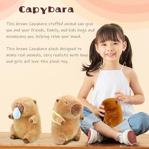 TXDRRA Cute Capybara Plush Toy for Boys and Girls, Soft Brown Plushie Gifts