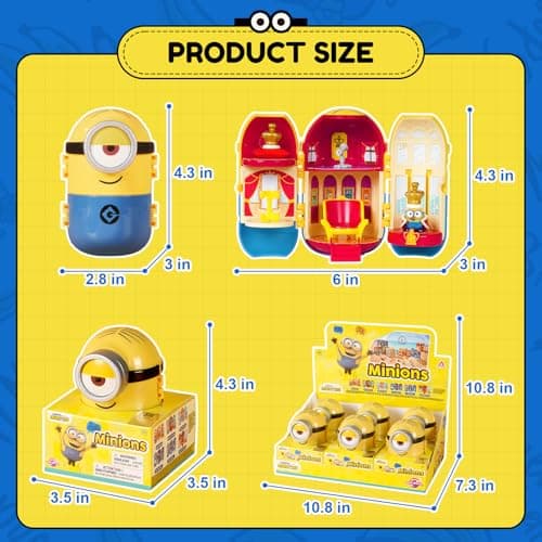 Minions Blind Box Figures Toys for Adults & Kids Age 3+, Surprising Party Series Scene Set for Home Decor Desk Accessori