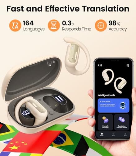 AI Translation Earbuds Real Time 164 Languages Translator Earbuds for Travel Business RecycledBluetooth Earphones Global