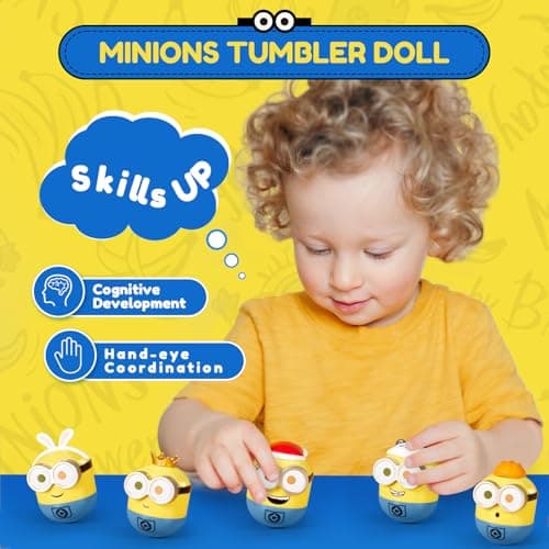 Minions Blind Box Figures for Adults & Kids Ages 3+, Tumbler Bob Series Action Figures, Despicable Me Collectible Toys f