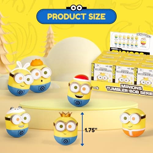 Minions Blind Box Figures for Adults & Kids Ages 3+, Tumbler Bob Series Action Figures, Despicable Me Collectible Toys f