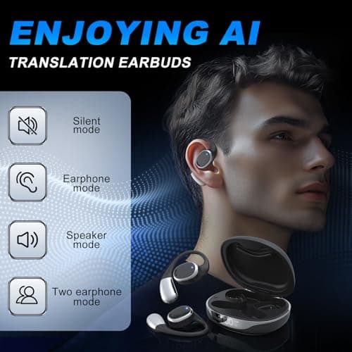 AI Language Translation Earbuds for Business Travelers: Real-Time 3-in-1 Wireless Bluetooth Headphone Translator
| AI L