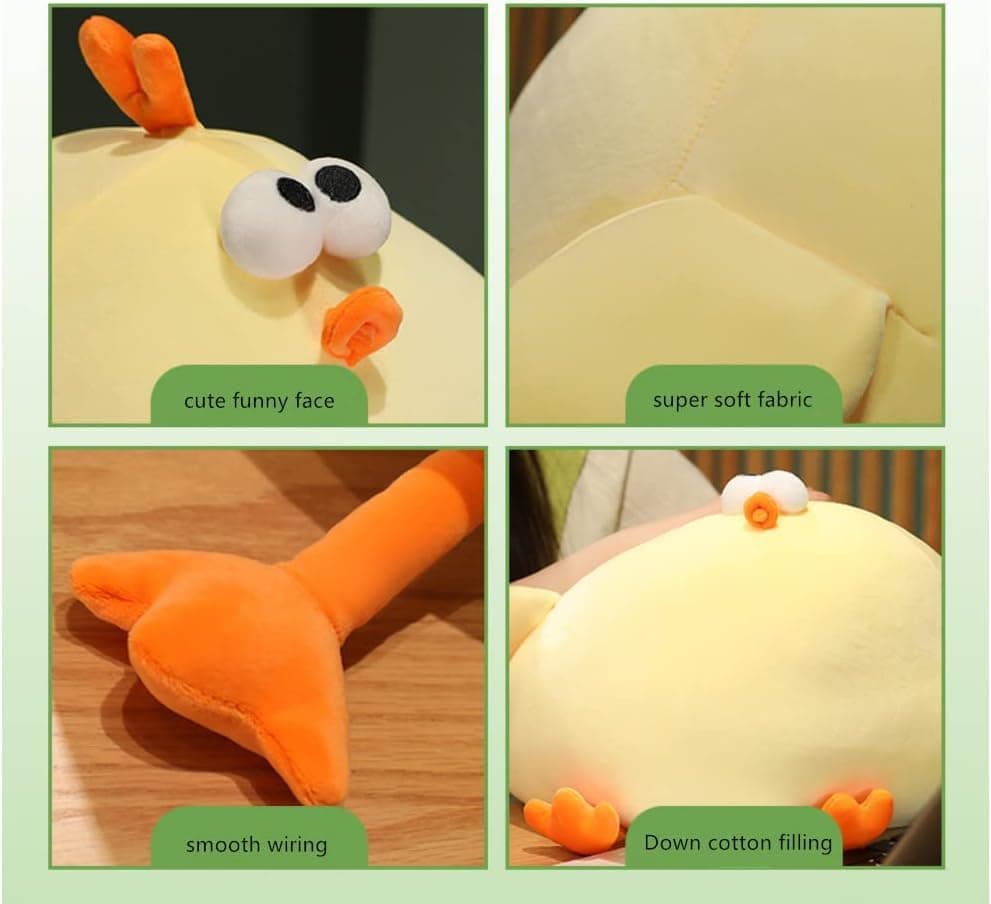 Funny Fat Chicken Plush Pillow for Boys & Girls Festivals, Super Soft Mother Hen Doll, Yellow Plush Stuffed Animal