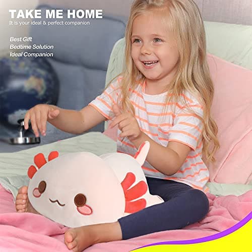 Onsoyours Cute Axolotl Plush, Soft Stuffed Animal Salamander Plush Pillow for Kids (Orange Axolotl, 13")  
Onsoyours Kaw