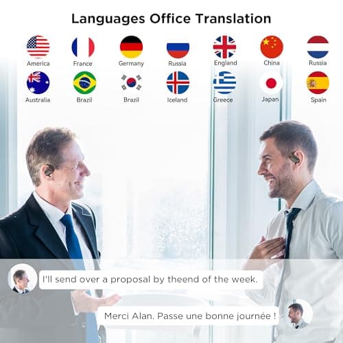 BUGANI AI Language Translation Earbuds 5.4 Bluetooth Headphones for Real Time Translation and 40 Languages Support