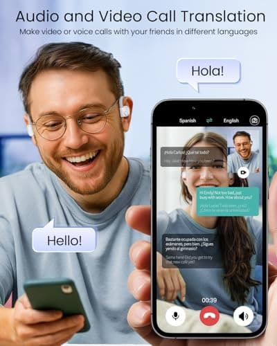 Real Time Translation Earbuds 164 Languages 80H Playtime for Travel and Business White
Real Time Translation Earbuds 164