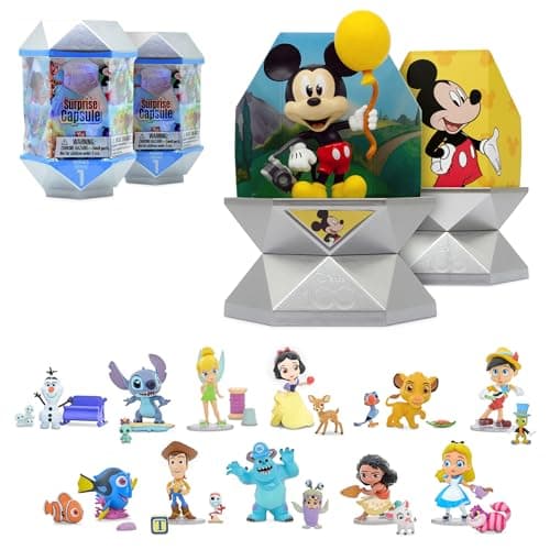 YuMe Disney 100 Series Mystery Capsule Blind Box for Kids with Surprise Characters Figurines Toys 2 Pack  
YuMe Disney 1