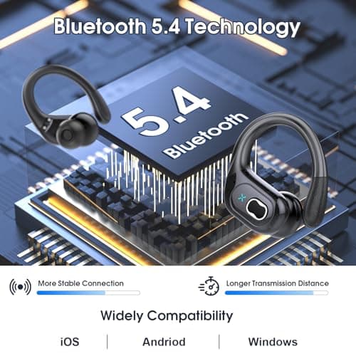 Wireless Earbuds with 75hrs Bluetooth 5.4 for Workout and Running
| Sport Bluetooth Earbuds with Noise Cancelling Mic f