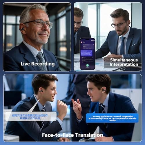 Clip on Earbuds AI Language Translation Headphones for Travel and Business Real-Time Translator
| Real-Time Translator