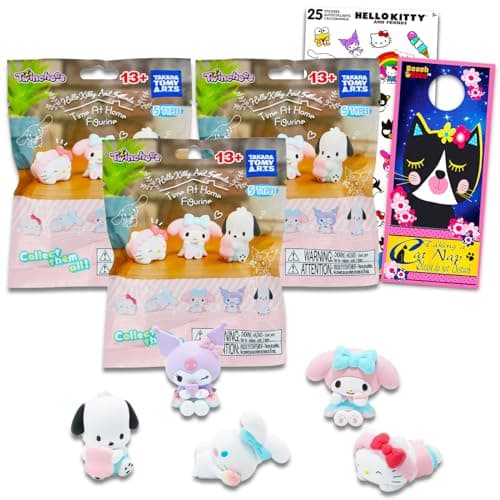 Hello Kitty Time at Home Blind Bags Set - 3 Pack Mystery Bundle | Mini Figures featuring Pochacco, My Melody, Kuromi | P