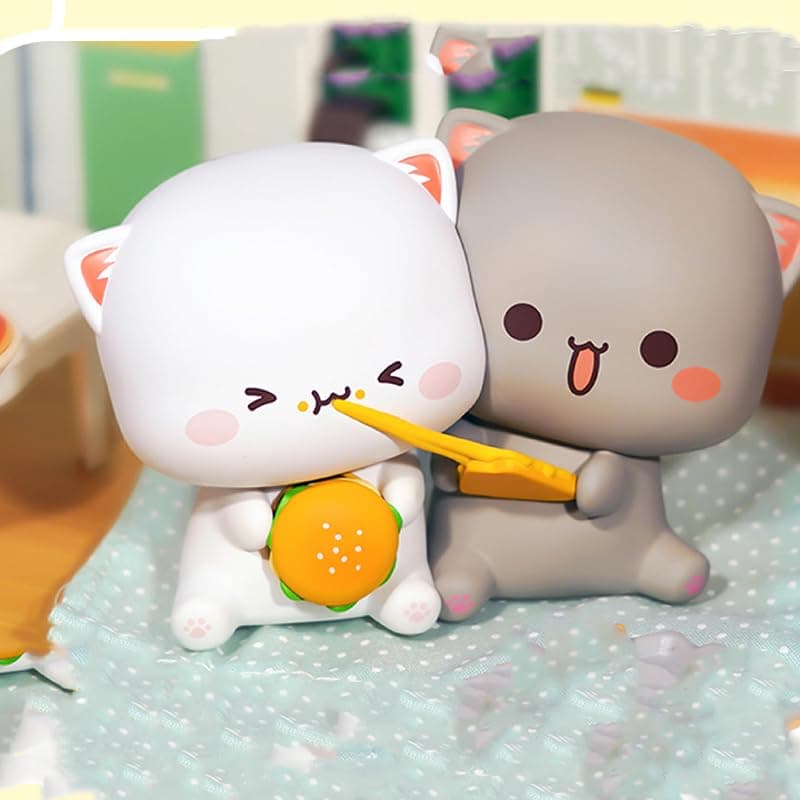Mitao Cat Series 4 Kawaii Figures Action Blind Box Collectible Gifts for Desktop Ornaments Cute Birthday Surprise (1 Pac