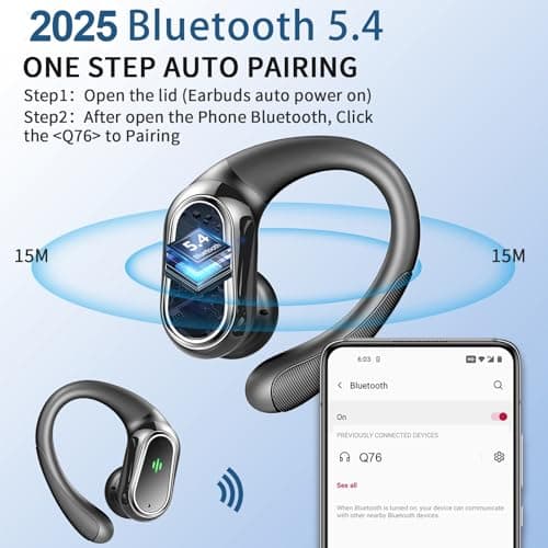 High-Quality 2025 Bluetooth 5.4 Sport Earbuds with ENC Noise Cancelling Mic for Workout and Running
| IP7 Waterproof 75