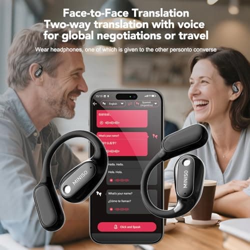 MINISO MS190 AI Translation Earbuds for Real Time Translation, 135 Language Translating Headphones with APP, Translation