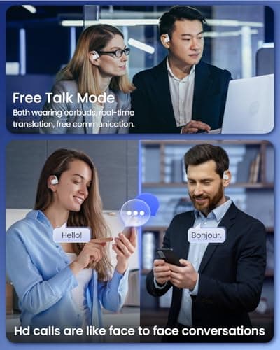Real Time Translation Earbuds 164 Languages 80H Playtime for Travel and Business White
Real Time Translation Earbuds 164
