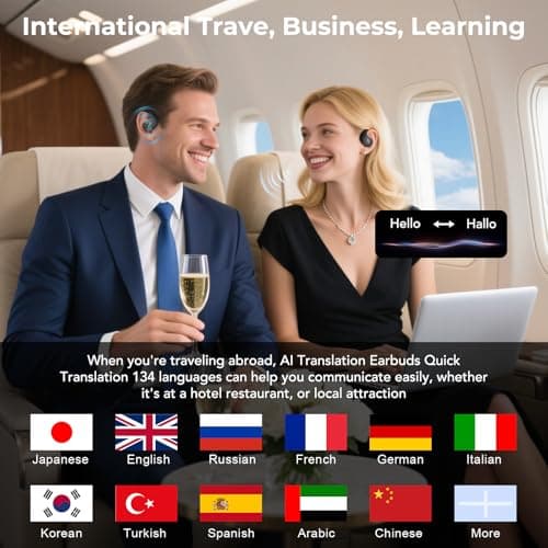 MINISO X15 Pro AI Translation Earbuds Real Time 135 Language Translator Fit iOS & Android for Travel Business Learning