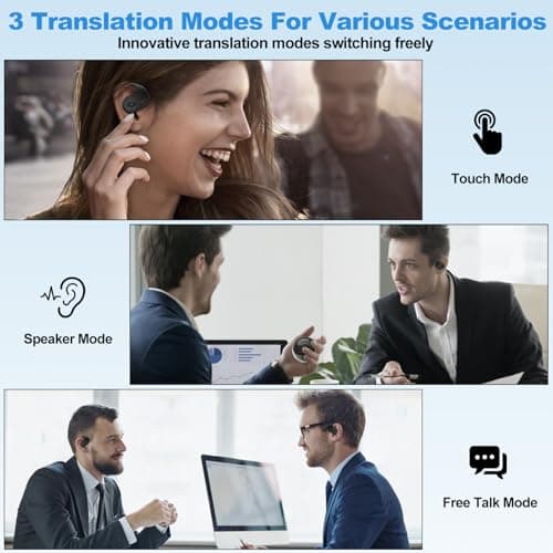AI Language Translator Earbuds, Real-Time Translation for 144 Languages - Travel, Business, and Learning Ideal for iOS &