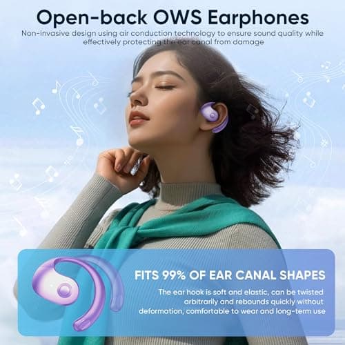 BRONA X15 Pro Purple Wireless Bluetooth Earbuds for Music Lovers During Workouts
| BRONA X15 Pro Purple Open Ear Blueto