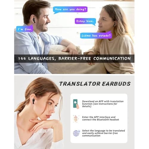 3-in-1 AI Translation Earbuds for Business Travel and Learning Support 137 Languages & Accents (Black)  
3-in-1 AI Trans