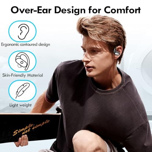 Kurdene Wireless Earbuds Bluetooth Headphones - Over Ear Buds with Deep Bass Sound,60Hrs Playtime - Black  
Kurdene Wire